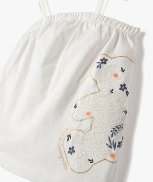 Débardeur bébé fille à fines bretelles et broderie - LuluCastagnette vue3 - LULUCASTAGNETTE - GEMO