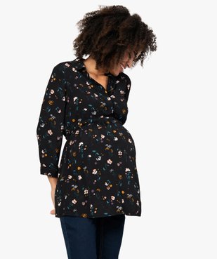 Blouse de grossesse fluide imprimée à manches 3/4 vue1 - GEMO (MATER) - GEMO