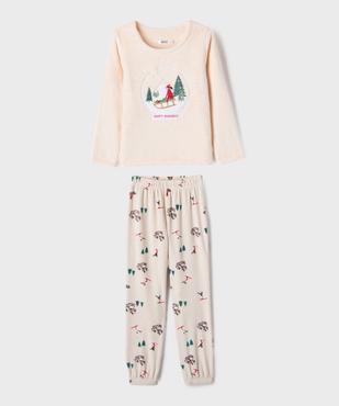 Pyjama maille peluche fille vue1 - GEMO (ENFANT) - GEMO