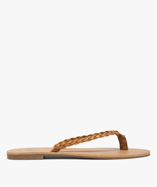 Tongs femme à talon plat et fine bride tressée vue1 - GEMO (CASUAL) - GEMO
