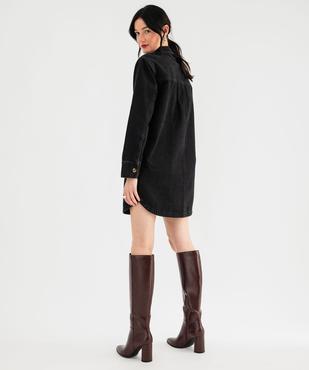 Robe courte en toile denim femme vue3 - GEMO 4G FEMME - GEMO