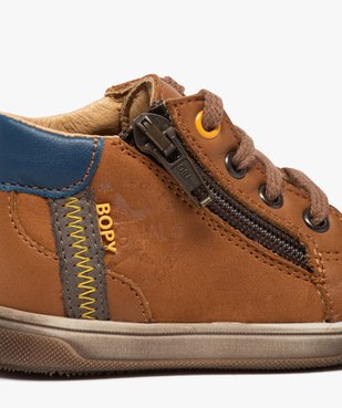 Chaussures premiers pas bébé garçon à lacets et zip - Bopy vue6 - BOPY - GEMO