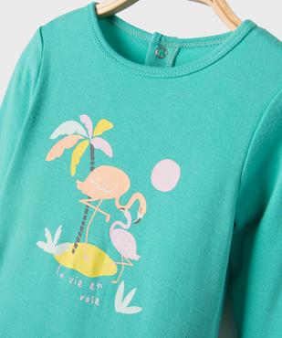 Pyjama dors-bien à pont dos en coton à motif bébé vue2 - GEMO 4G BEBE - GEMO