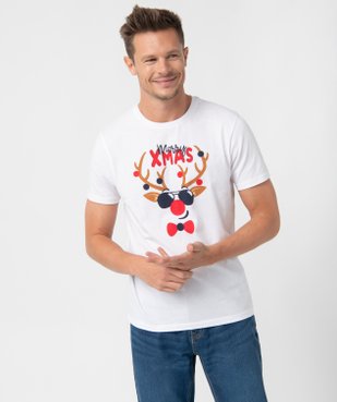 Tee-shirt homme avec motif renne spécial Noël vue1 - GEMO (HOMME) - GEMO