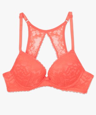 Soutien-gorge push-up avec armatures avec dos en dentelle vue4 - GEMO(HOMWR FEM) - GEMO