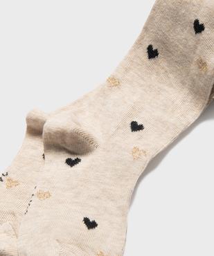 Collant chaud à motifs coeurs bébé fille vue2 - GEMO(BEBE DEBT) - GEMO