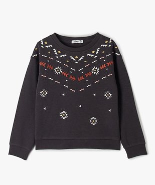 Sweat fille à motifs géométriques brodés vue1 - GEMO (ENFANT) - GEMO