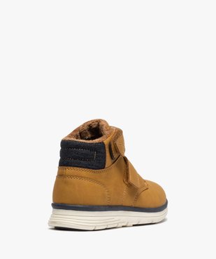 Boots garçon unis à col rembourré et fermeture scratch vue4 - GEMO (ENFANT) - GEMO