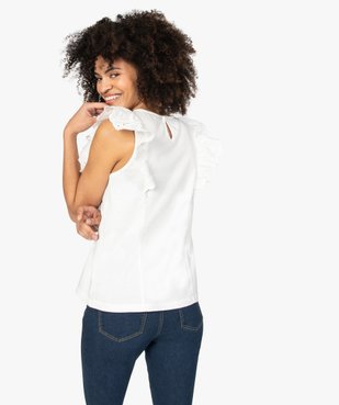 Tee-shirt femme bi-matières ajouré sur l’avant vue3 - GEMO(FEMME PAP) - GEMO