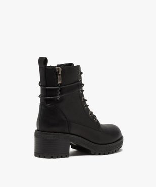 Boots fille unies à talon et semelle crantée fermeture zip vue4 - GEMO (ENFANT) - GEMO