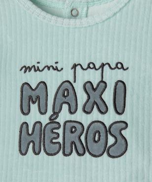 Pyjama en velours côtelé avec message bébé vue2 - GEMO 4G BEBE - GEMO