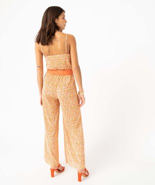 Combinaison pantalon femme à fines bretelles en maille plissée vue3 - GEMO(FEMME PAP) - GEMO