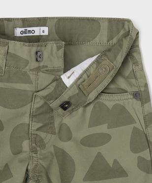 Bermuda en coton twill imprimé à revers garçon vue2 - GEMO 4G GARCON - GEMO