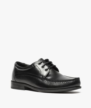 Mocassins homme à lacets dessus et intérieur cuir vue2 - GEMO(URBAIN) - GEMO