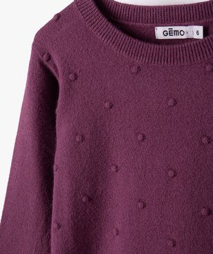 Pull fille à nopes uni vue2 - GEMO (ENFANT) - GEMO