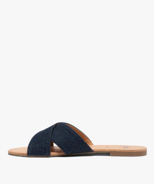 Sandales femme à larges brides croisées souples dessus denim vue3 - GEMO (CASUAL) - GEMO