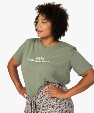 Tee-shirt femme imprimé avec petites épaulettes vue1 - GEMO (G TAILLE) - GEMO