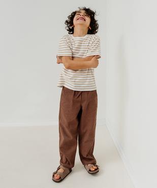 Pantalon en lin et coton avec taille ajustable garçon vue6 - GEMO (ENFANT) - GEMO