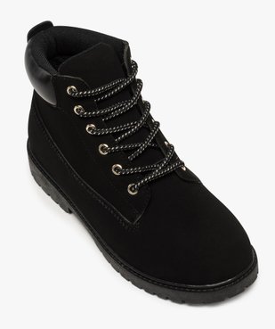 Boots femme à lacets col rembourré et semelle crantée vue5 - GEMO (CASUAL) - GEMO