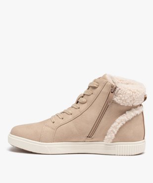 Baskets femme mid-cut unies à col sherpa vue3 - GEMO (SPORTSWR) - GEMO