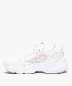 Baskets femme bi-matières à lacets - Fila vue3 - FILA - GEMO