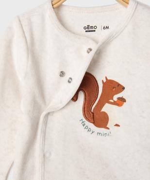 Pyjama 2 pièces en velours avec motif écureuil bébé vue3 - GEMO 4G BEBE - GEMO