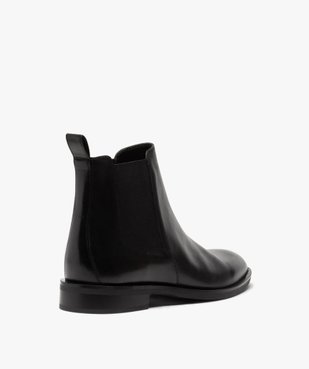Boots homme style chelsea unis dessus cuir vue4 - Nikesneakers(URBAIN) - Nikesneakers
