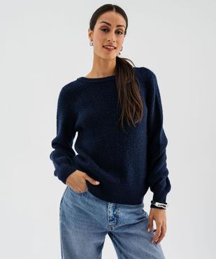 Gilet en maille douillette à dos fantaisie femme vue1 - GEMO 4G FEMME - GEMO