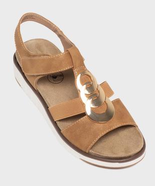 Sandales confort à talon compensé et scratch femme - G'flex vue5 - G'FLEX - GEMO