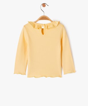 Tee-shirt à manches longues avec finitions volantées bébé fille vue3 - GEMO(BEBE DEBT) - GEMO