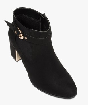 Boots femme à talon unis en suédine détails métallisés vue5 - GEMO(URBAIN) - GEMO