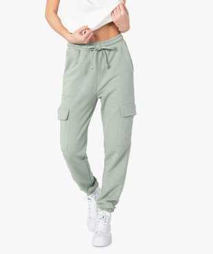 Pantalon de jogging femme avec poches à rabat vue1 - GEMO(FEMME PAP) - GEMO
