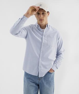 Chemise manches longues regular en coton rayé homme vue1 - GEMO 4G HOMME - GEMO