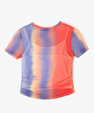 Tee-shirt en tulle avec doublure débardeur fille vue4 - GEMO (JUNIOR) - GEMO