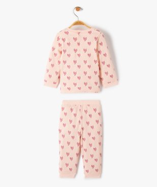 Pyjama bébé en jersey imprimé cœurs vue3 - GEMO(BB COUCHE) - GEMO