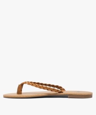 Tongs femme à talon plat et fine bride tressée vue3 - GEMO (CASUAL) - GEMO
