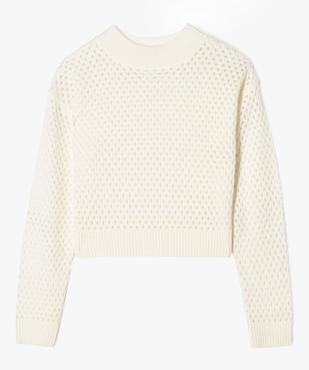 Pull en maille ajourée coupe courte fille vue3 - GEMO (JUNIOR) - GEMO