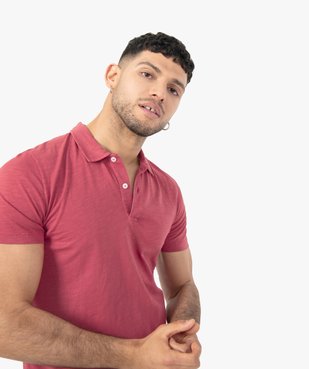 Polo homme à manches courtes avec col chemise vue2 - GEMO (HOMME) - GEMO
