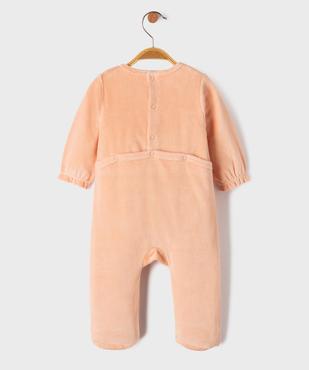 Pyjama en velours avec coeurs brodés bébé fille vue3 - GEMO 4G BEBE - GEMO