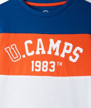 Tee-shirt garçon à manches courtes tricolore - Camps United vue2 - CAMPS UNITED - GEMO