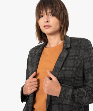 Veste femme à carreaux et col tailleur vue2 - GEMO(FEMME PAP) - GEMO