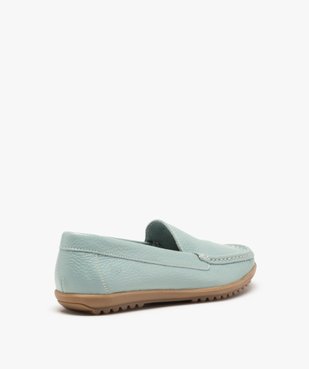 Mocassins femme confort unis dessus cuir grainé vue4 - ZEN AIR - GEMO