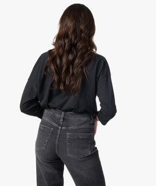 Tee-shirt femme à manches ¾ col V vue3 - GEMO(FEMME PAP) - GEMO