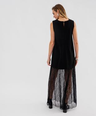 Robe longue sans manches avec empiècement dentelle femme vue4 - GEMO(FEMME PAP) - GEMO
