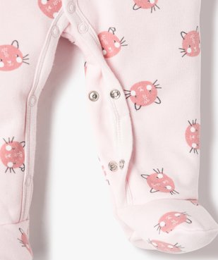 Pyjama bébé fille à motifs chats vue2 - GEMO(BB COUCHE) - GEMO