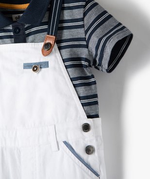 Ensemble bébé garçon 2 pièces salopette + polo vue3 - GEMO(BEBE DEBT) - GEMO