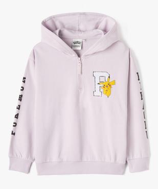 Sweat à capuche molletonné avec motif Pikachu fille - Pokemon vue1 - POKEMON - GEMO