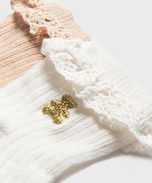 Chaussettes à volants et côtes plates bébé fille (lot de 2 paires) - LuluCastagnette vue2 - LULUCASTAGNETTE - GEMO