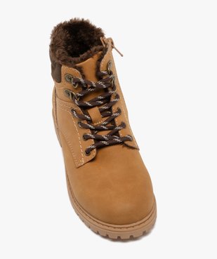 Boots garçon fourrées avec col matelassé à lacets bicolores et à zip vue6 - BUGGY - GEMO