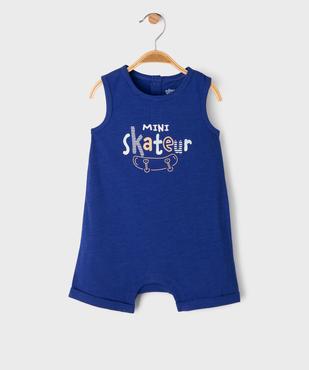 Combishort sans manches avec motif estival bébé garçon vue1 - GEMO 4G BEBE - GEMO